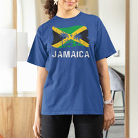Jamaica T Shirt For Women Retro Vintage Jamaican Pride Flag Lion Of Judah - Wonder Print Shop