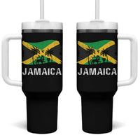 Jamaica Tumbler With Handle Retro Vintage Jamaican Pride Flag Lion Of Judah - Wonder Print Shop