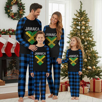 Jamaican Heart Flag Plaid Pajama Set Patriotic Jamaica Girls Proud Jamaican Roots - Wonder Print Shop
