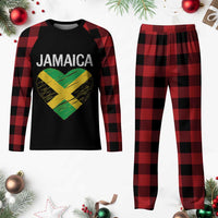 Jamaican Heart Flag Plaid Pajama Set Patriotic Jamaica Girls Proud Jamaican Roots - Wonder Print Shop