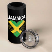 Jamaican Heart Flag 4 in 1 Can Cooler Tumbler Patriotic Jamaica Girls Proud Jamaican Roots - Wonder Print Shop