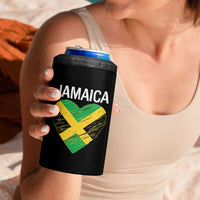 Jamaican Heart Flag 4 in 1 Can Cooler Tumbler Patriotic Jamaica Girls Proud Jamaican Roots - Wonder Print Shop