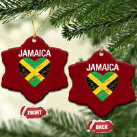 Jamaican Heart Flag Ceramic Ornament Patriotic Jamaica Girls Proud Jamaican Roots - Wonder Print Shop