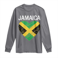 Jamaican Heart Flag Long Sleeve Shirt Patriotic Jamaica Girls Proud Jamaican Roots - Wonder Print Shop