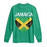 Jamaican Heart Flag Long Sleeve Shirt Patriotic Jamaica Girls Proud Jamaican Roots - Wonder Print Shop