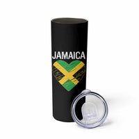 Jamaican Heart Flag Skinny Tumbler Patriotic Jamaica Girls Proud Jamaican Roots - Wonder Print Shop