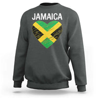 Jamaican Heart Flag Sweatshirt Patriotic Jamaica Girls Proud Jamaican Roots - Wonder Print Shop