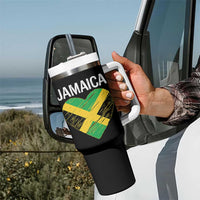 Jamaican Heart Flag Tumbler With Handle Patriotic Jamaica Girls Proud Jamaican Roots - Wonder Print Shop