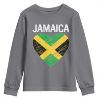 Jamaican Heart Flag Youth Sweatshirt Patriotic Jamaica Girls Proud Jamaican Roots - Wonder Print Shop