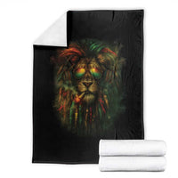 Rasta Reggae Lion Smoking Weed Throw Blanket Jamaican Reggae Music and Weed Lovers - Wonder Print Shop
