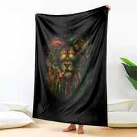 Rasta Reggae Lion Smoking Weed Throw Blanket Jamaican Reggae Music and Weed Lovers - Wonder Print Shop