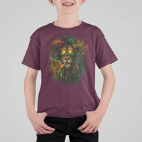 Rasta Reggae Lion Smoking Weed T Shirt For Kid Jamaican Reggae Music and Weed Lovers - Wonder Print Shop