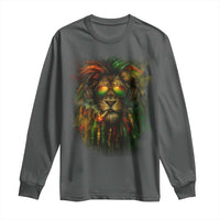 Rasta Reggae Lion Smoking Weed Long Sleeve Shirt Jamaican Reggae Music and Weed Lovers - Wonder Print Shop