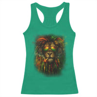 Rasta Reggae Lion Smoking Weed Racerback Tank Top Jamaican Reggae Music and Weed Lovers - Wonder Print Shop
