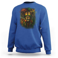 Rasta Reggae Lion Smoking Weed Sweatshirt Jamaican Reggae Music and Weed Lovers - Wonder Print Shop