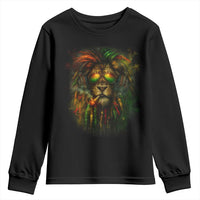 Rasta Reggae Lion Smoking Weed Youth Sweatshirt Jamaican Reggae Music and Weed Lovers - Wonder Print Shop