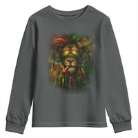 Rasta Reggae Lion Smoking Weed Youth Sweatshirt Jamaican Reggae Music and Weed Lovers - Wonder Print Shop