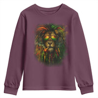 Rasta Reggae Lion Smoking Weed Youth Sweatshirt Jamaican Reggae Music and Weed Lovers - Wonder Print Shop