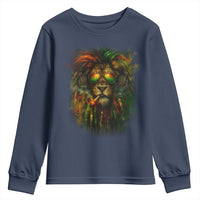Rasta Reggae Lion Smoking Weed Youth Sweatshirt Jamaican Reggae Music and Weed Lovers - Wonder Print Shop