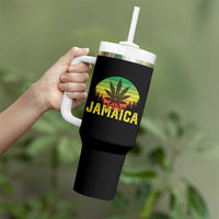 Jamaica Stoner Tumbler With Handle Rasta Sunset Cannabis Marijuana Weed Lovers 420 - Wonder Print Shop