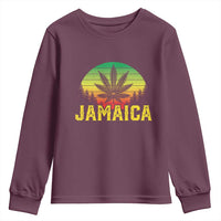 Jamaica Stoner Youth Sweatshirt Rasta Sunset Cannabis Marijuana Weed Lovers 420 - Wonder Print Shop