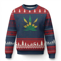 Jamaica Flag Cannabis Ugly Christmas Sweater Funny Stoner Weed Lovers Marijuana 420 - Wonder Print Shop