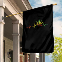 Reggae Weed Garden Flag Rasta Marijuana Leaf Heartbeat Weed Lovers 420 - Wonder Print Shop