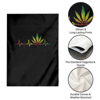 Reggae Weed Garden Flag Rasta Marijuana Leaf Heartbeat Weed Lovers 420 - Wonder Print Shop