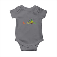 Reggae Weed Baby Onesie Rasta Marijuana Leaf Heartbeat Weed Lovers 420 - Wonder Print Shop