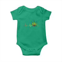 Reggae Weed Baby Onesie Rasta Marijuana Leaf Heartbeat Weed Lovers 420 - Wonder Print Shop