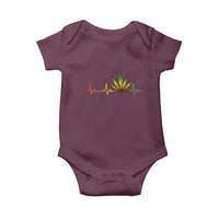 Reggae Weed Baby Onesie Rasta Marijuana Leaf Heartbeat Weed Lovers 420 - Wonder Print Shop