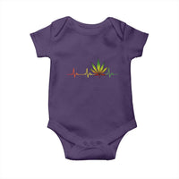 Reggae Weed Baby Onesie Rasta Marijuana Leaf Heartbeat Weed Lovers 420 - Wonder Print Shop
