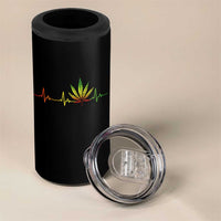Reggae Weed 4 in 1 Can Cooler Tumbler Rasta Marijuana Leaf Heartbeat Weed Lovers 420 - Wonder Print Shop