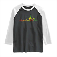 Reggae Weed Raglan Shirt Rasta Marijuana Leaf Heartbeat Weed Lovers 420 - Wonder Print Shop