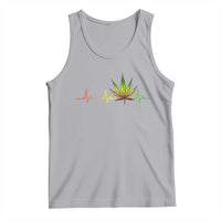 Reggae Weed Tank Top Rasta Marijuana Leaf Heartbeat Weed Lovers 420 - Wonder Print Shop