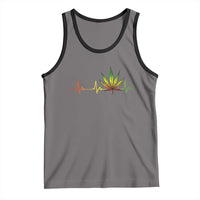 Reggae Weed Tank Top Rasta Marijuana Leaf Heartbeat Weed Lovers 420 - Wonder Print Shop