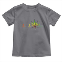 Reggae Weed Toddler T Shirt Rasta Marijuana Leaf Heartbeat Weed Lovers 420 - Wonder Print Shop