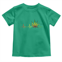 Reggae Weed Toddler T Shirt Rasta Marijuana Leaf Heartbeat Weed Lovers 420 - Wonder Print Shop