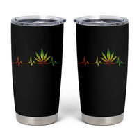 Reggae Weed Tumbler Cup Rasta Marijuana Leaf Heartbeat Weed Lovers 420 - Wonder Print Shop