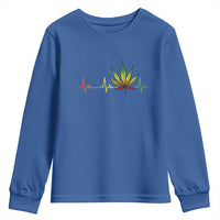 Reggae Weed Youth Sweatshirt Rasta Marijuana Leaf Heartbeat Weed Lovers 420 - Wonder Print Shop