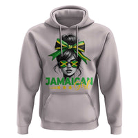 Proud Jamaican Girl Hoodie Jamaica Messy Bun Retro Vintage Jamaican Flag - Wonder Print Shop