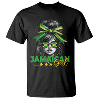 Proud Jamaican Girl T Shirt Jamaica Messy Bun Retro Vintage Jamaican Flag - Wonder Print Shop