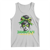 Proud Jamaican Girl Tank Top Jamaica Messy Bun Retro Vintage Jamaican Flag - Wonder Print Shop