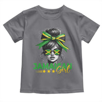 Proud Jamaican Girl Toddler T Shirt Jamaica Messy Bun Retro Vintage Jamaican Flag - Wonder Print Shop