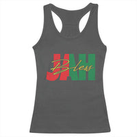 Rastafarian Jah Bless Racerback Tank Top Retro Reggae Rastafari Jamaica Rasta - Wonder Print Shop