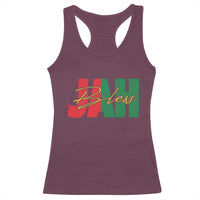 Rastafarian Jah Bless Racerback Tank Top Retro Reggae Rastafari Jamaica Rasta - Wonder Print Shop
