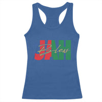 Rastafarian Jah Bless Racerback Tank Top Retro Reggae Rastafari Jamaica Rasta - Wonder Print Shop