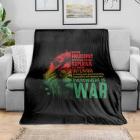 Lion of Judah Throw Blanket Rasta Haile Selassie War Speech Jah Bless - Wonder Print Shop