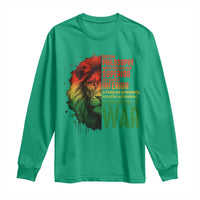 Lion of Judah Long Sleeve Shirt Rasta Haile Selassie War Speech Jah Bless - Wonder Print Shop