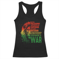 Lion of Judah Racerback Tank Top Rasta Haile Selassie War Speech Jah Bless - Wonder Print Shop